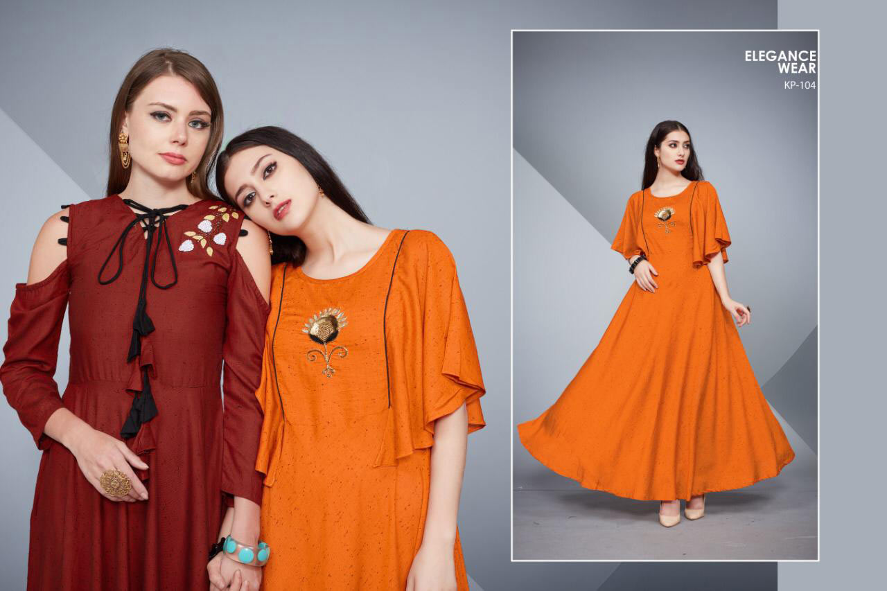 Blue Whale Krisha Plain Anarkali Pattern Wholesale Kurti Blue Whale Krisha Plain Anarkali Pattern Wholesale Kurti